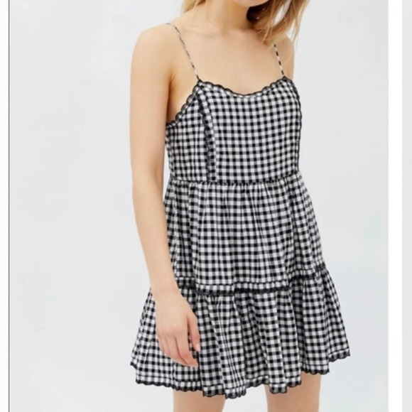 Urban Outfitters Gingham Indie Sleaze Mini Babydoll Dress - Picture 1 of 7
